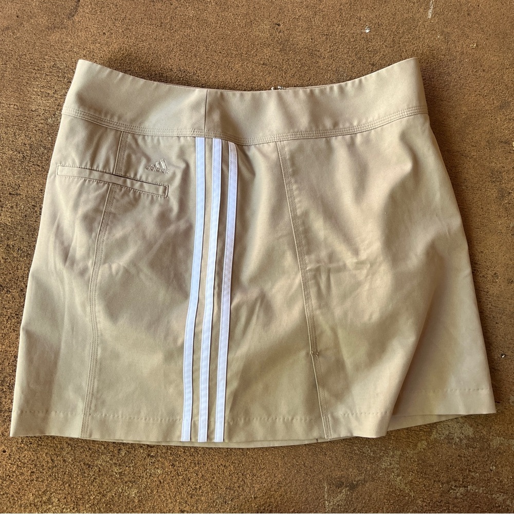 adidas Tan Skort Climacool golf skirt Womens 6 Medium pickleball sporty skort - Picture 5 of 6